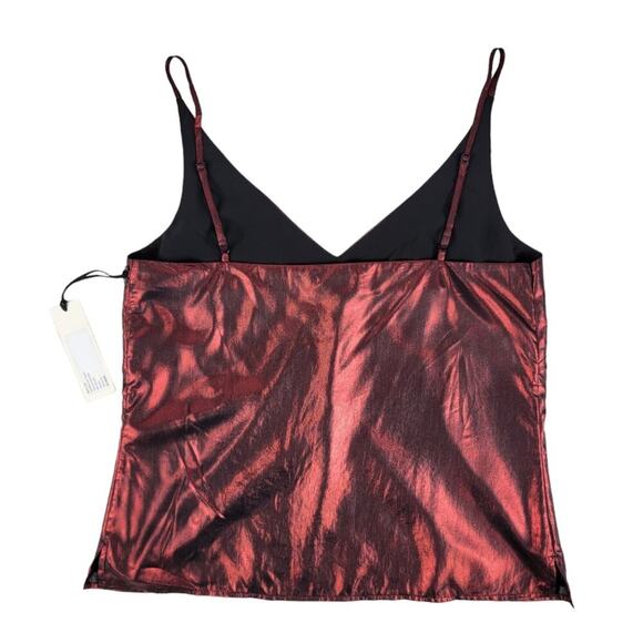 L'agence Foiled Shimmer Tank Top Holiday Red - Picture 5 of 11